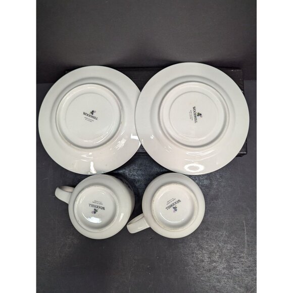 Woodhill by Citation Floral Design Flat Coffee Cup and Saucer Set of 2 - Picture 10 of 11